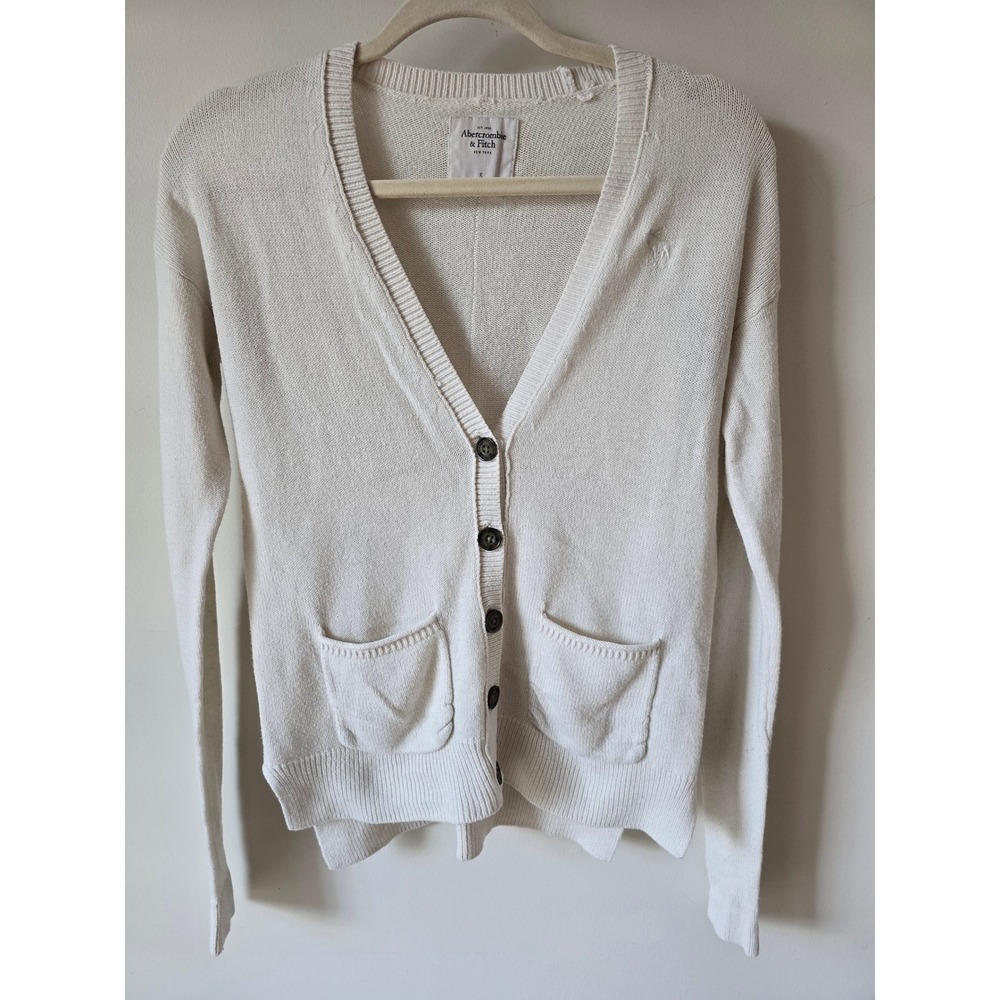 Abercrombie & Fitch Cardigan Sweater Cream Vintage y2k Size S